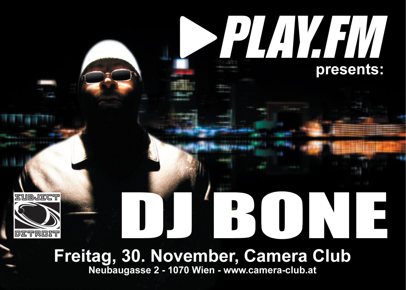 Play.fm presents Dj Bone - Flyer front