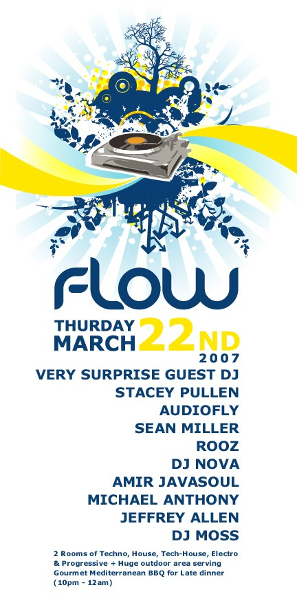 Flow WMC with Stacey Pullen, Audiofly, Sean Miller - Flyer front