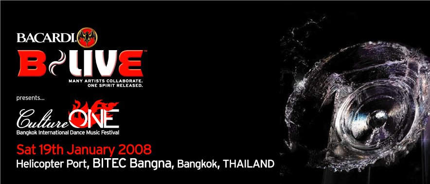 Culture One - Bangkok International Dance Music Festival - Flyer front