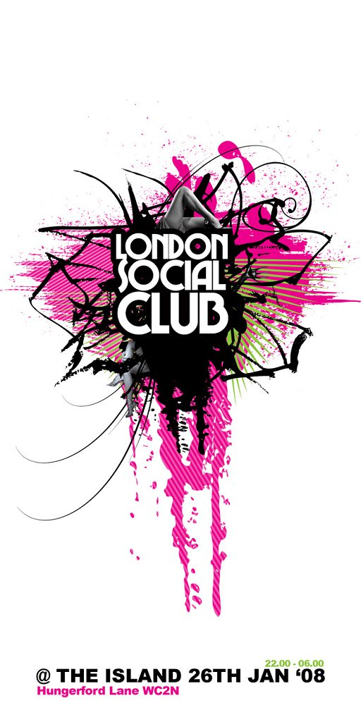 London Social Club With Cagedbaby - Flyer front