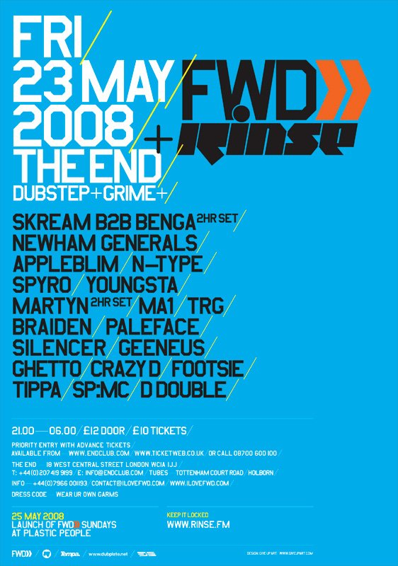 Fwd>> & Rinse - Flyer front