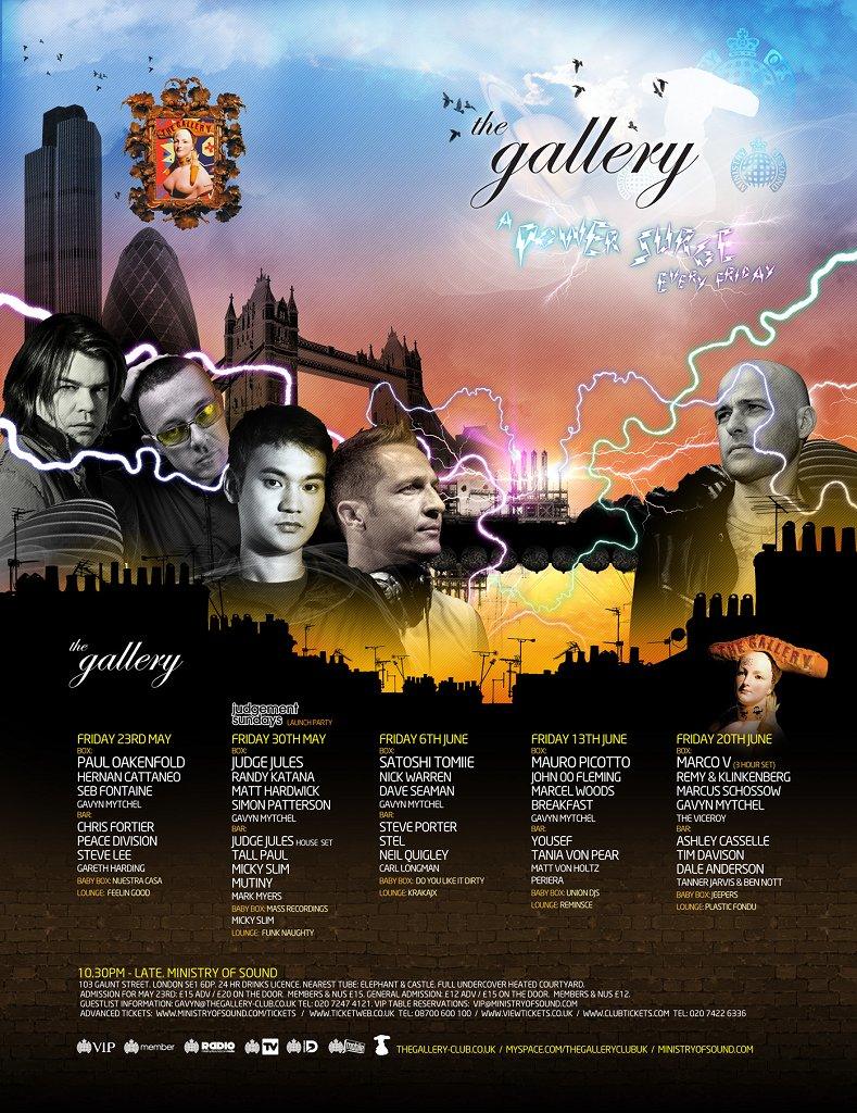Gallery At Ministry Of Sound - Flyer front