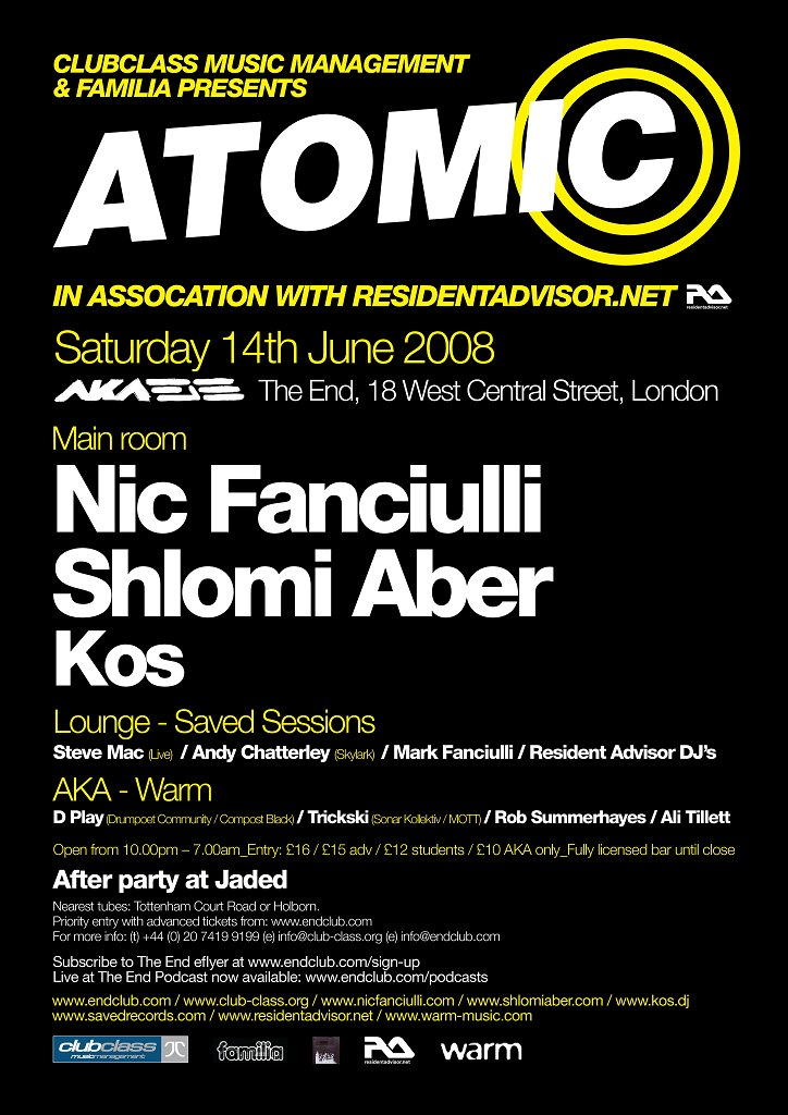 Atomic - Flyer front