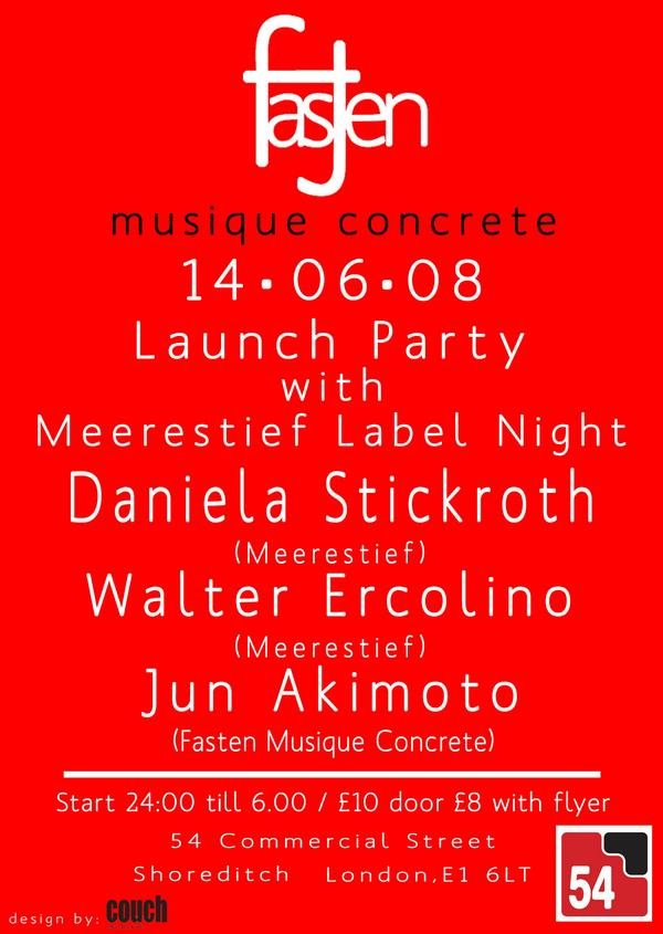 Fasten Musique Concrete Launch Party presents Meerestif Label Night - Flyer back