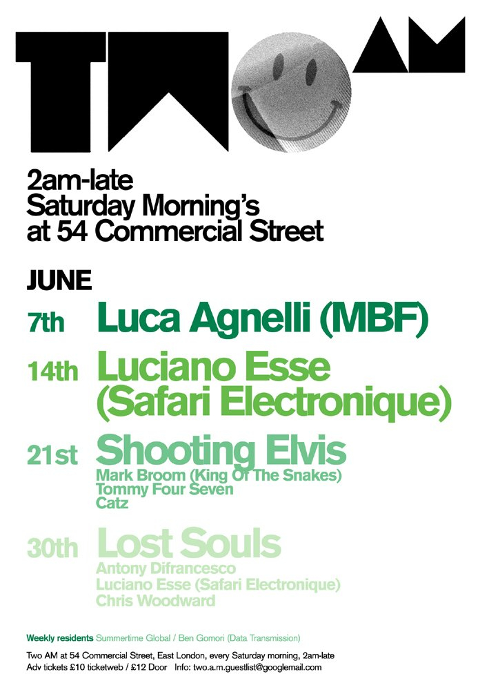 Two AM with Lost Souls - Flyer front
