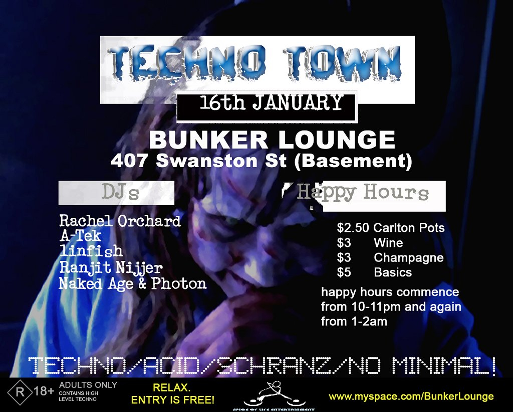 Techno Town - Flyer front