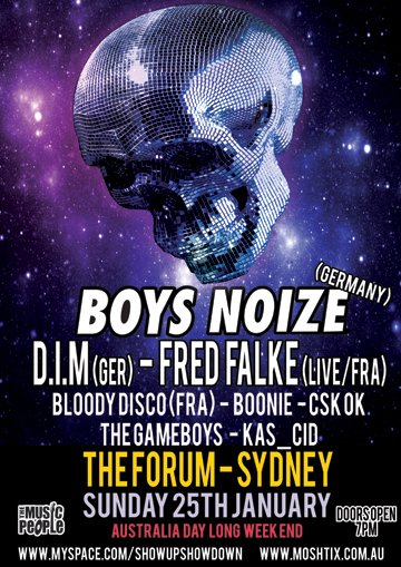 Boys Noize + D.I.M + Fred Falke - Flyer front