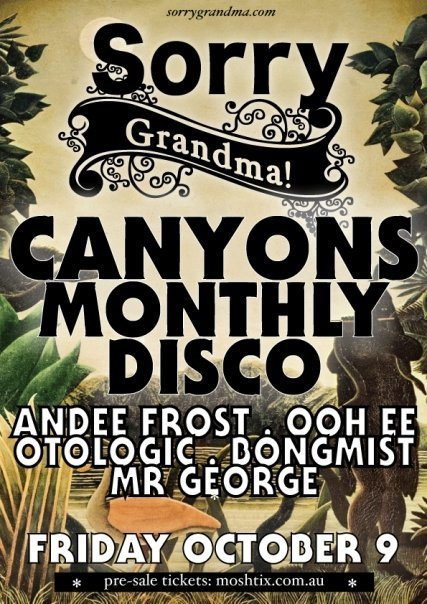 Canyons Monthly Disco - Flyer front