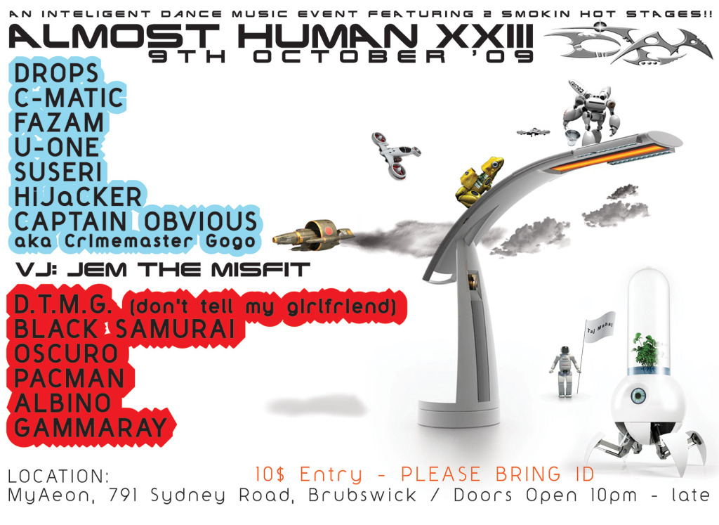 Almost Human XXIII - Flyer front