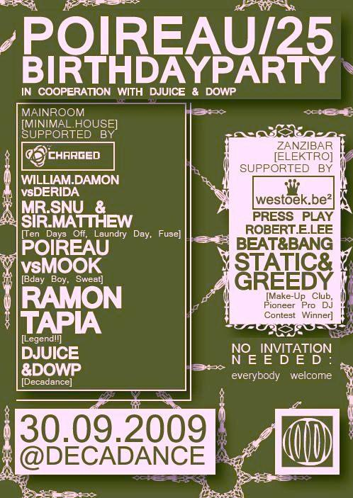Poireau/25 Birthday Party - Flyer front