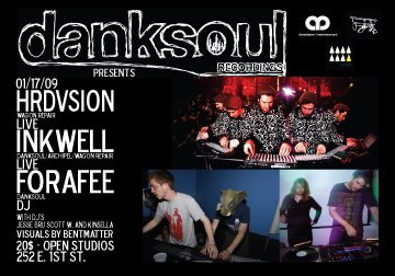 Danksoul Label Night with Hrdvsion, Inkwell, Forafee - Flyer back
