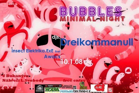 Bubbles Minimal Night - Flyer front