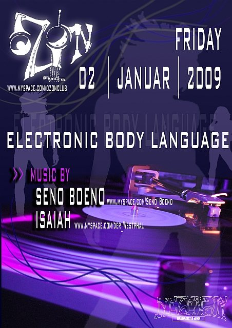 Elektronic Body Language - Flyer front