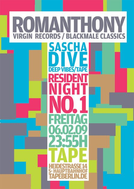 Resident Night No. 1  -  Romanthony, Sascha Dive, Marc Fm - Flyer front