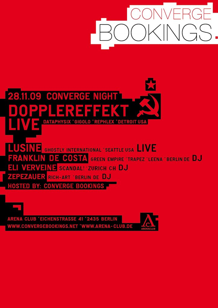 Dopplereffekt & Lusine Live - Hosted By Converge Bookings - Flyer back