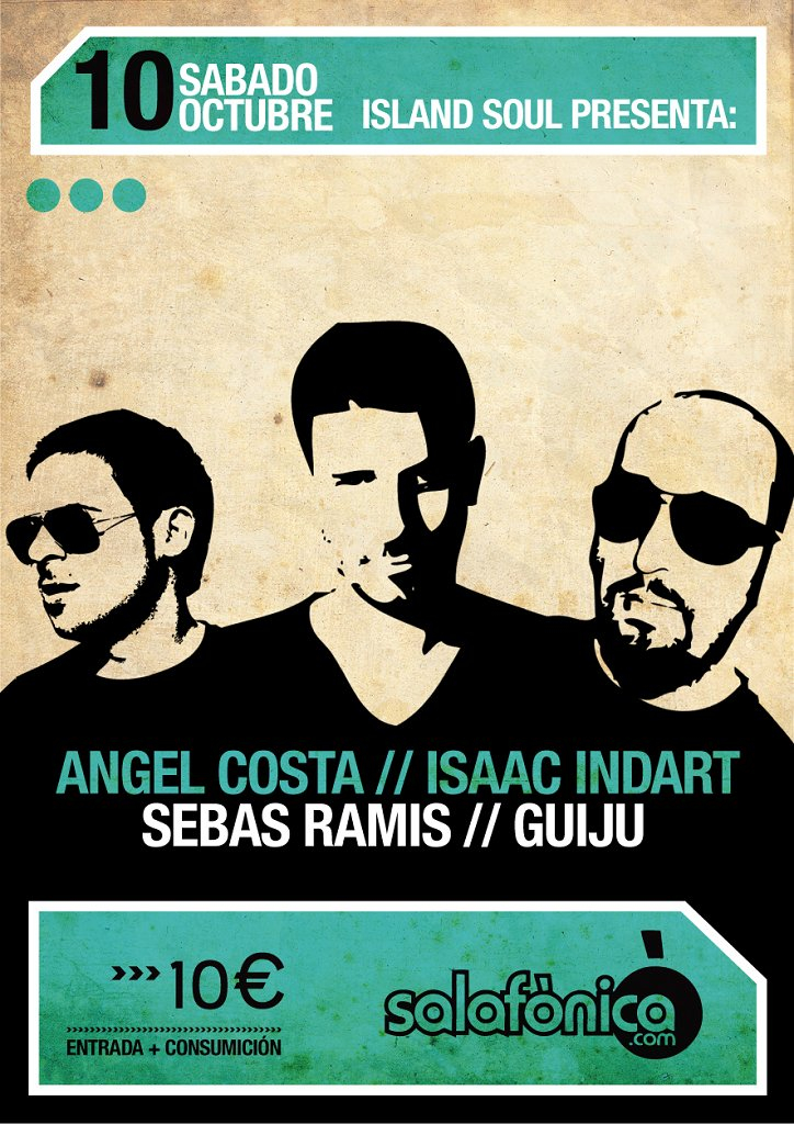 Island Sould feat Angel Costa, Isaac Indart, Sebas Ramis - Flyer front