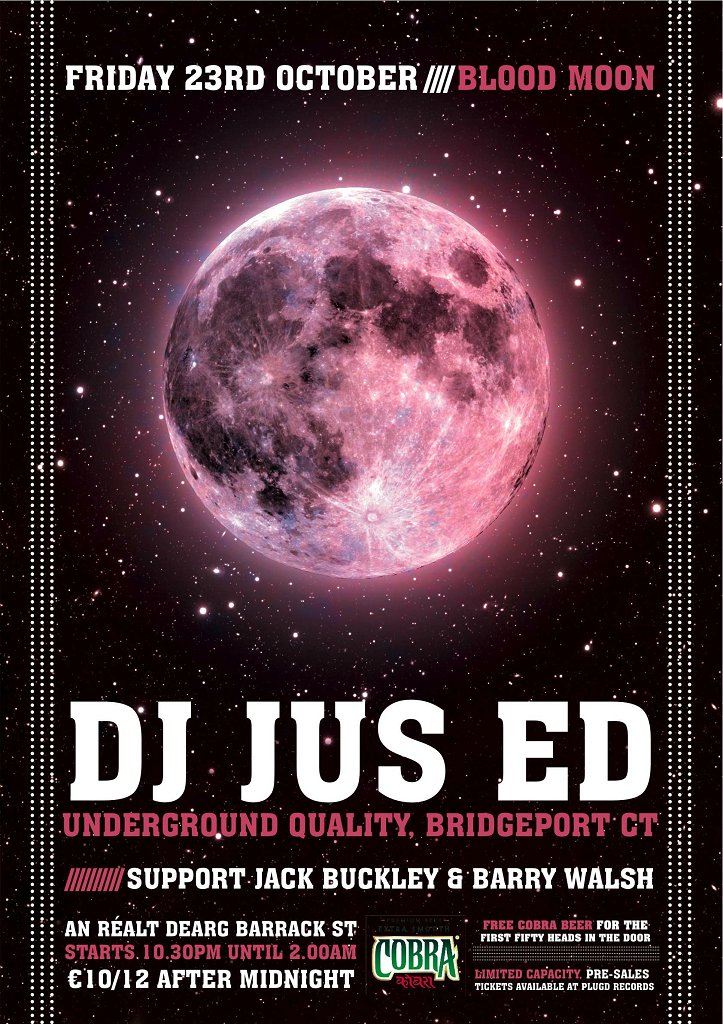 Blood Moon feat Jus Ed - Flyer front