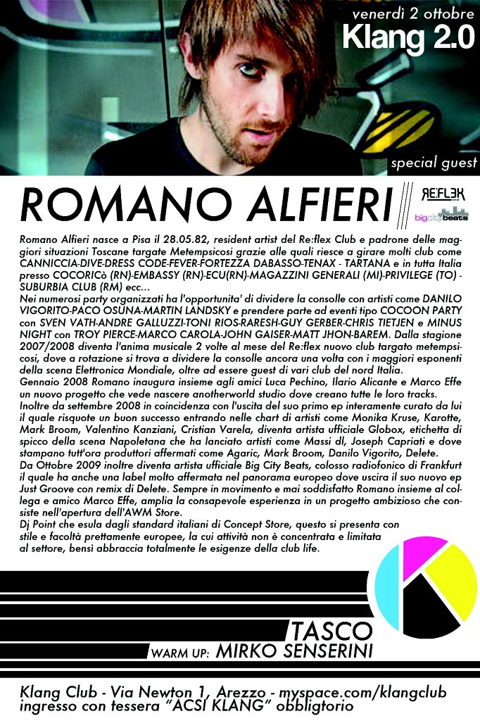 Romano Alfieri 2.0 - Flyer front