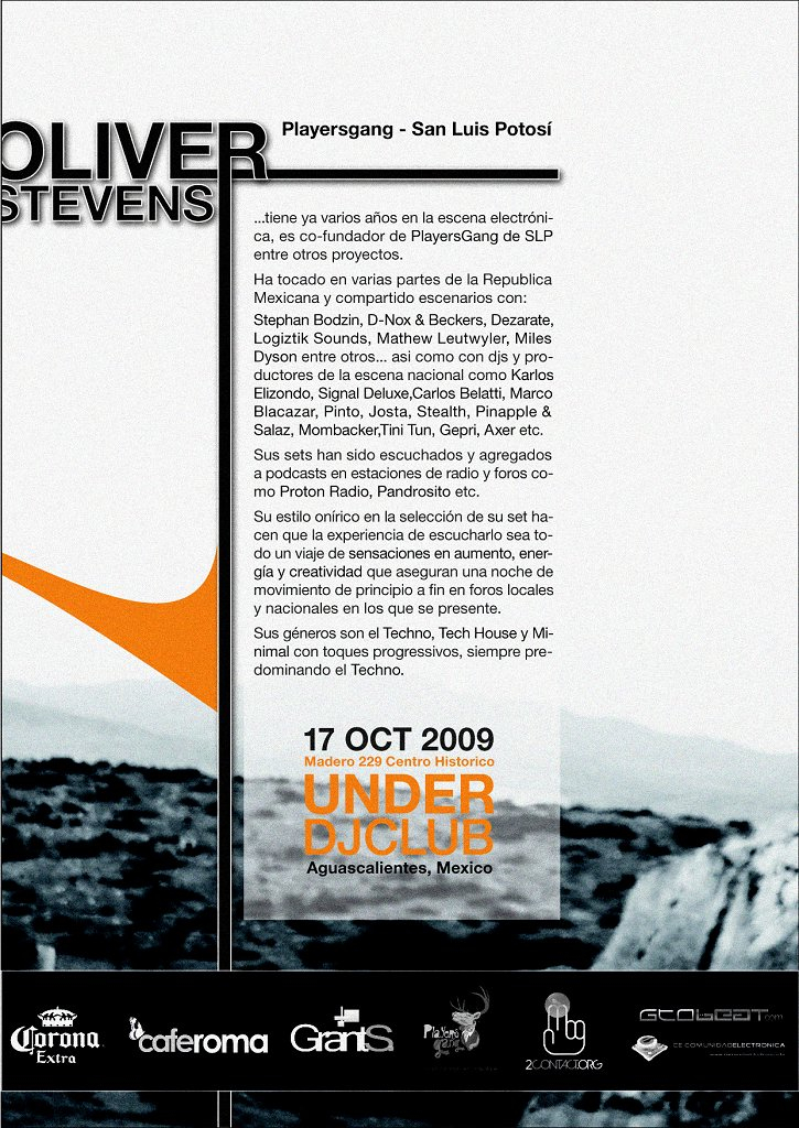 Caferoma presenta Oliver Stevens - Flyer back