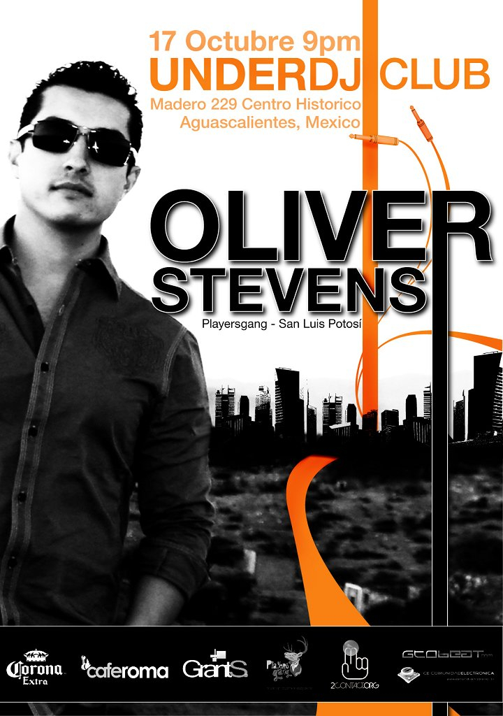 Caferoma presenta Oliver Stevens - Flyer front