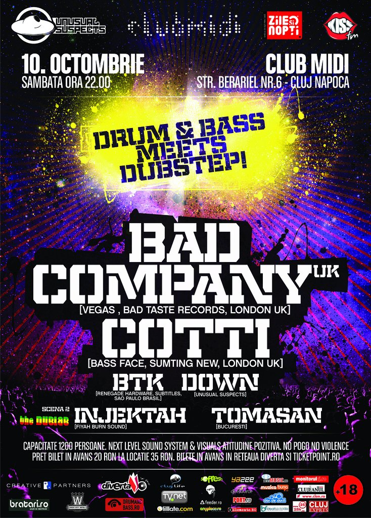 Bad Company Uk & Cotti at Midi Club - Flyer front