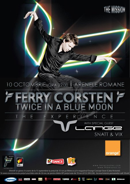 Twice In A Blue Moon - The Experience - Ferry Corsten - Flyer front