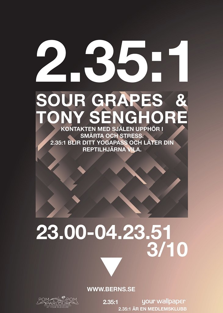 2.35:1 Med Sour Grapes Och Tony Senghore - Flyer front