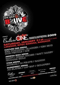 Culture One: Bangkok International Dance Music Festival - Flyer front