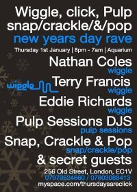 Pulp Sessions New Years Day Rave - Flyer front