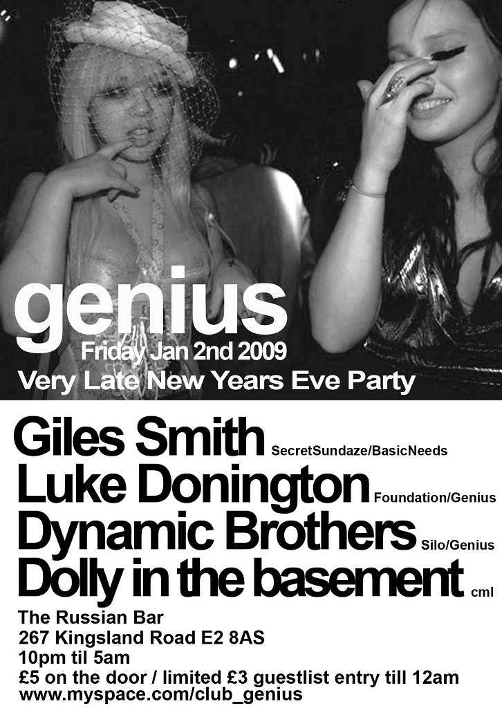 Genius - Very Late New Year Eve Party - Flyer front
