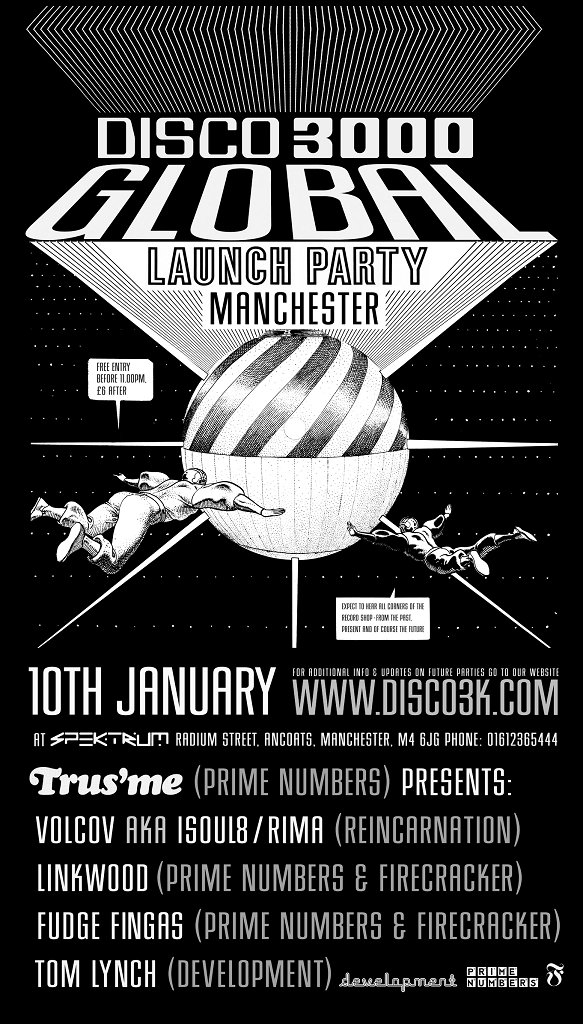 Disco 3000 Global Launch Party - Flyer front