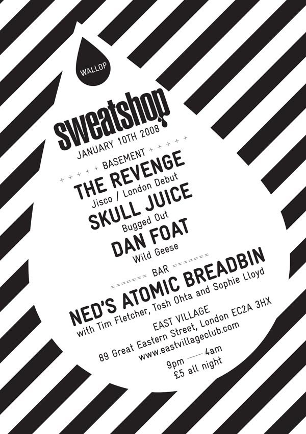 Sweatshop January Sale with The Revenge - Flyer front