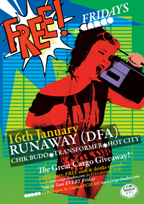 Free Fridays feat Runaway. Chik Budo - Flyer front
