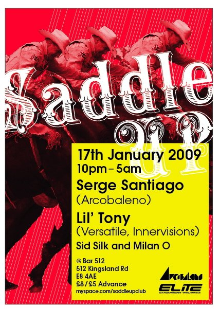 Saddle Up With Serge Santiago And Lil' Tony - Flyer front