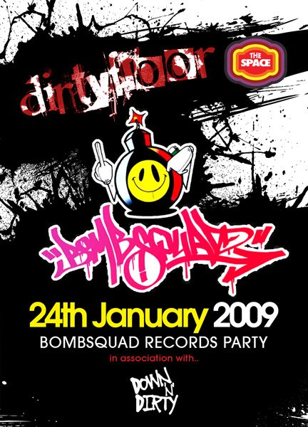 Dirtyfloor presents... Bombsquad - Flyer front