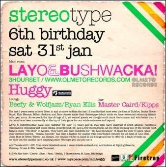 Stereotype 6th Birthday with Layo - Flyer back