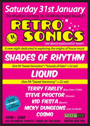 Retro Sonics Launch Party - Flyer back