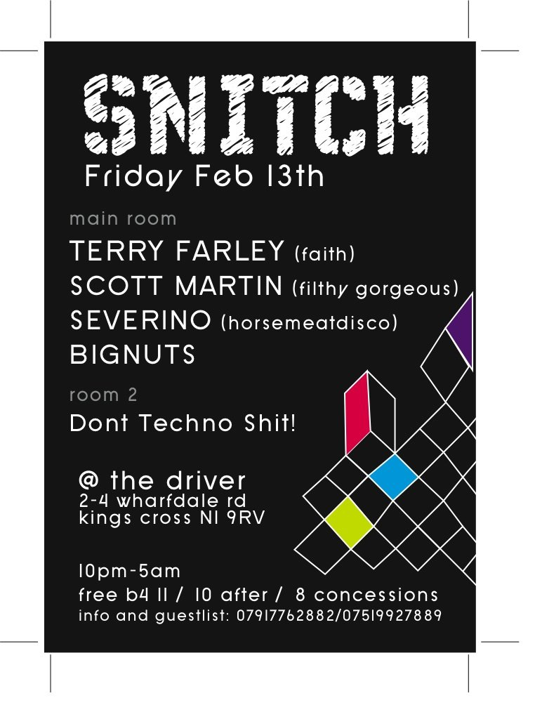 Snitch! - Flyer front