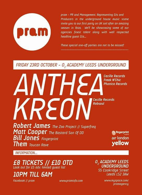 Pram presents Anthea & Kreon at Underground - Flyer back