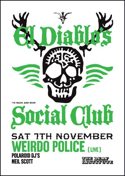 El Diablo's Social Club with Weirdo Police - Flyer front