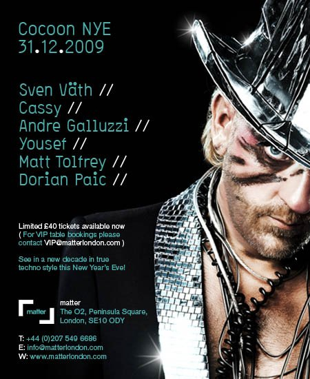 Cocoon NYE with Sven Väth, Cassy & André Galluzzi - Flyer front