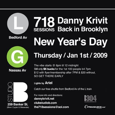 718 Sessions with Danny Krivit - Flyer back