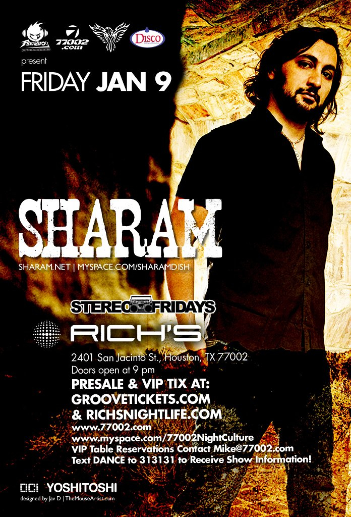 Nightculture and Disco present Sharam - Flyer front