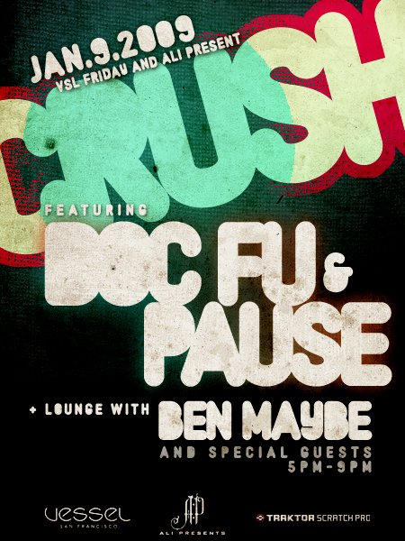 Crush With Doc Fu And Pause - Flyer front
