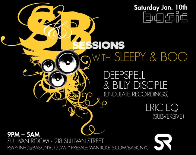 S B Sessions with Sleepy and Boo - Flyer front