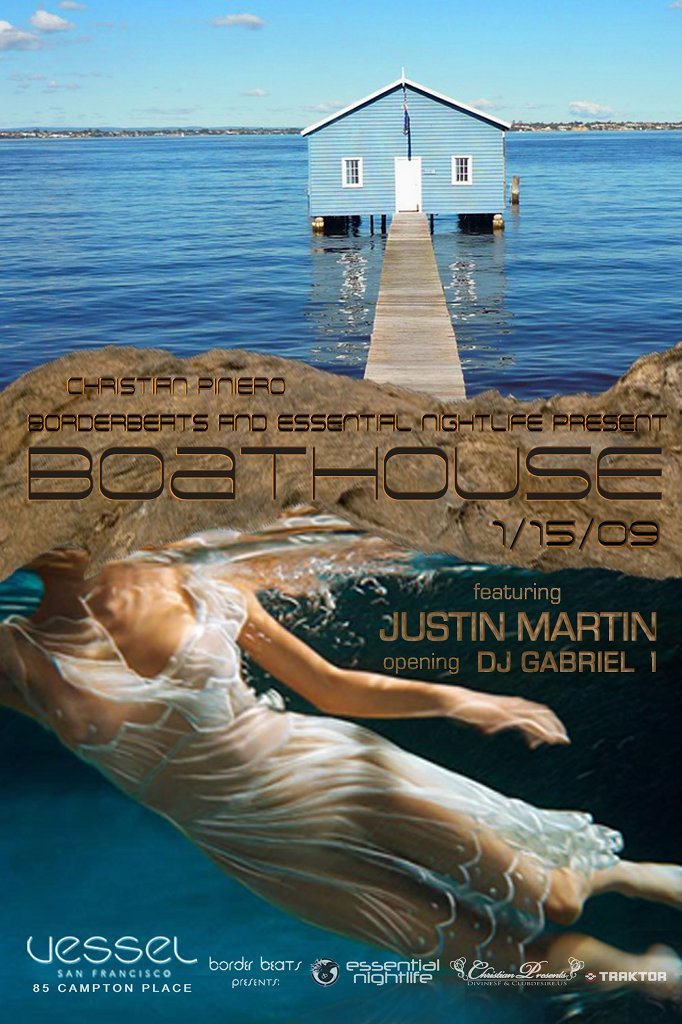 Boathouse featuring Justin Martin, Gabriel 1 - Flyer front
