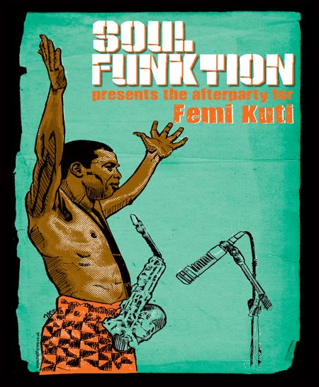 Soul Funktion presents a Femi Kuti Afterparty with dj Offbeat, Zoetic, Sicari - Flyer front
