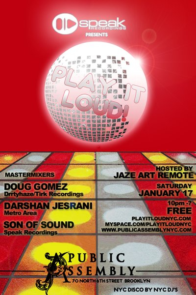 Play It Loud! W/darshan Jesrani, Doug Gomez, Son Of Sound - Flyer front