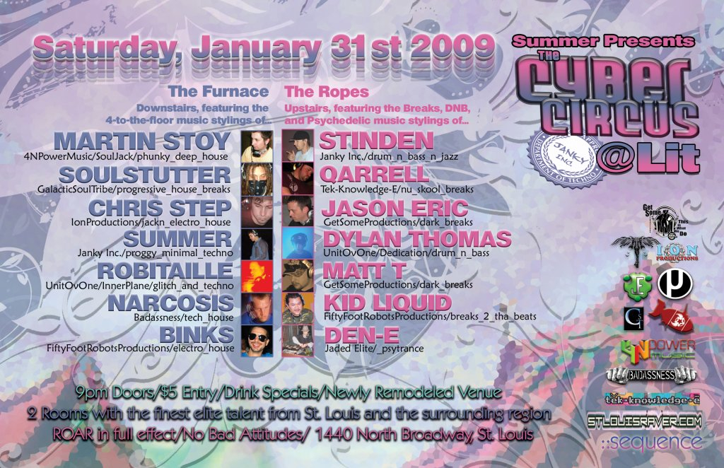 Cyber Circus - Flyer back