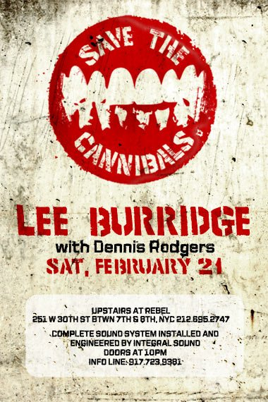 Made Event presents Save The Cannibals With Lee Burridge - Flyer front